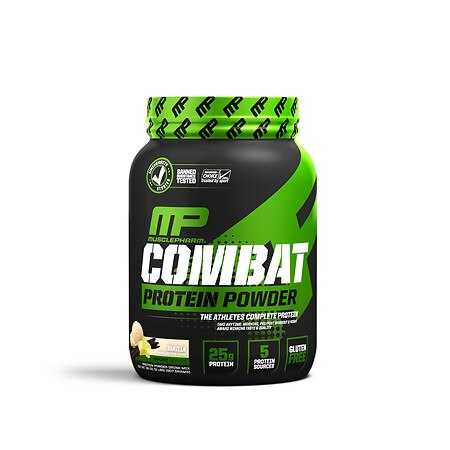 MusclePharm Combat Protein Powder, Vanilla, 25g Protein, 2 Lb - 736211050878