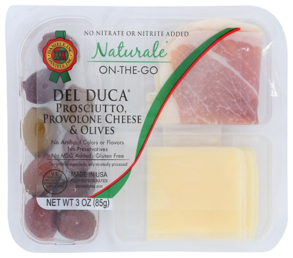DANIELE: Prosciutto, Provolone Cheese & Olives Snack Pack, 3 oz - 0736436200959