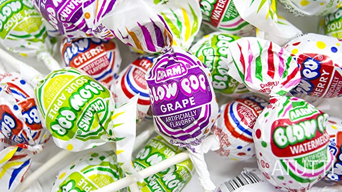  Blow Pops Charms Assorted Fruit Flavors, Bubble Gum Inside, Individually Wrapped Bulk - 3 Pounds  - 736640944779