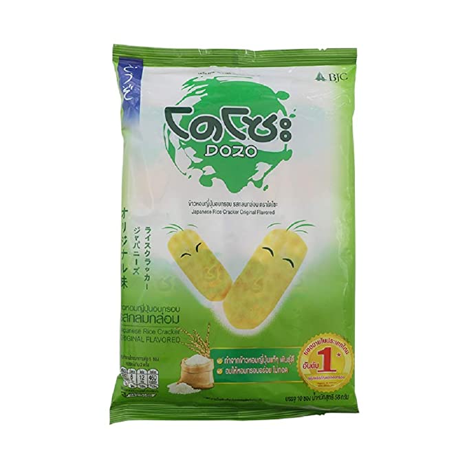  DOZO, Japanese Rice Cracker Original Flavored 56 g X Pack 4  - 736724337831