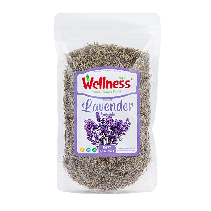 Dried Lavender Flower Buds, Herbal Tea, Culinary Lavender, 5.3 oz Releasable Bag, Baking, Lemonade, Home Fragrance, Aromatherapy, Crafts Potpourri, Helps Sleep, Natural Smell, No Chemicals - 736952835253