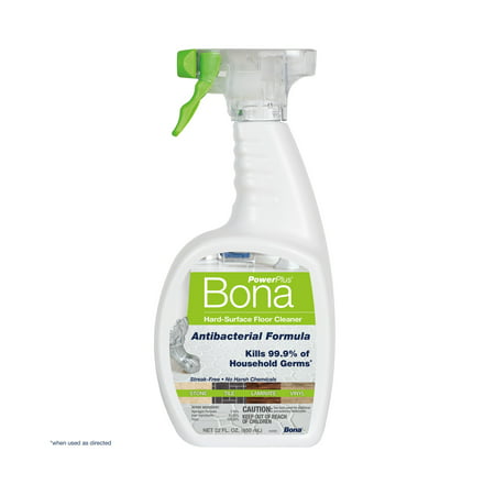 Bona PowerPlus Antibacterial Hard-Surface Floor Cleaner Spray, for Stone Tile Laminate and Vinyl LVT/LVP, 22 Fl Oz (B085W71PNG) - 737025014483