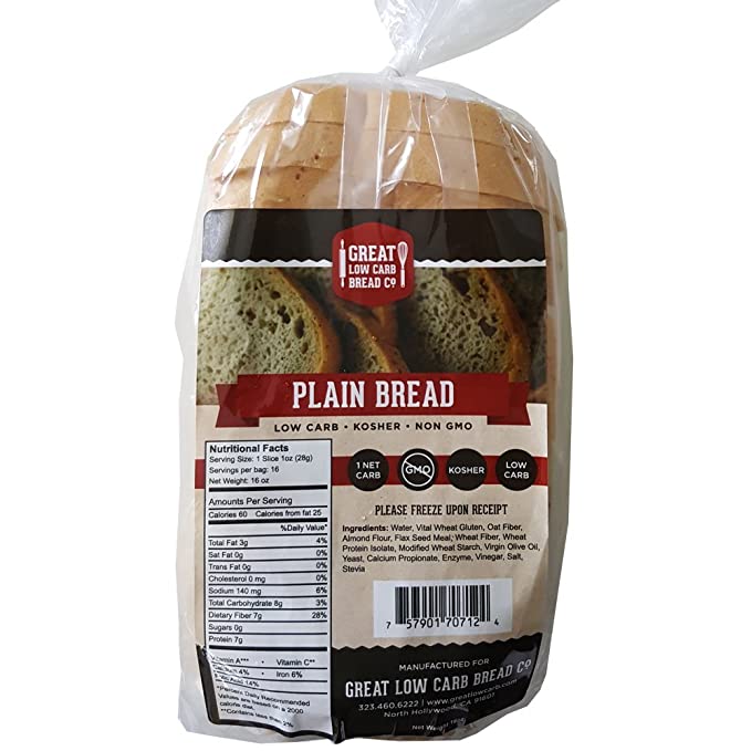  Original Low Carb Bread by Great Low Carb Company, 1 Sandwich Loaf (Plain Bread)  - 737079290697