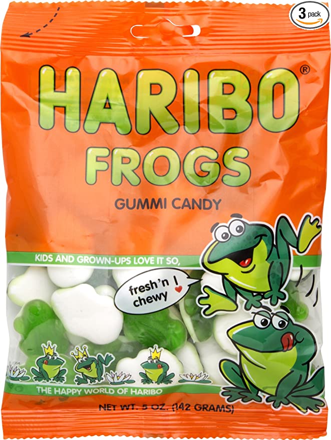  Haribo Frogs Gummi Candy, 5 oz (Pack of 3)  - 737079565023