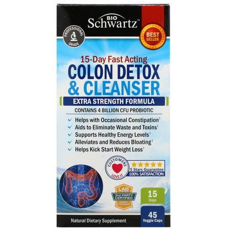 Colon Cleanser Detox for Weight Loss - 15 Day Fast-Acting Extra-Strength Cleanse with Probiotic & Natural Laxatives for Constipation Relief & Bloating Support - Detoxify & Energy Boost Pills - 45ct (B01E7WWVY4) - 737212751092