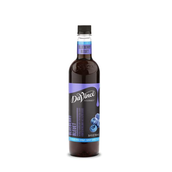 DaVinci Gourmet Sugar Free Blueberry Syrup for Cocktails, Mocktails, Sodas, Seltzers, Lemonades, Teas, Cold Brew, 25.4 Fl Oz (Pack of 1) - 737384021221