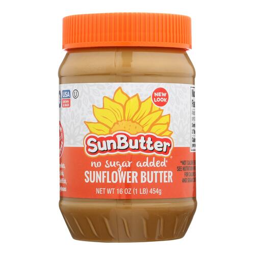 SUN BUTTER: No Sugar Added Natural Sunflower Seed Spread, 16 oz - 0737539193582