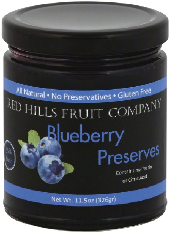 RED HILLS: Blueberry Preserves, 11.5 oz - 0737550020218