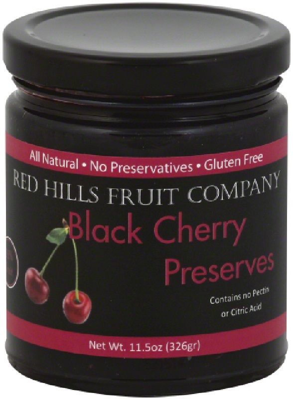RED HILLS: Black Cherry Preserves, 11.5 oz - 0737550020232