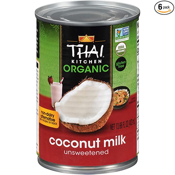  Thai Kitchen Organic Unsweetened Coconut Milk, 13.66 Fl Oz (Pack of 6)  - 703570100476