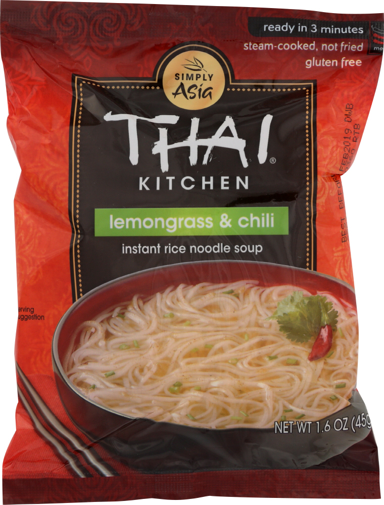 THAI KITCHEN: Instant Rice Noodle Soup Lemongrass & Chili, 1.6 oz - 0737628029501