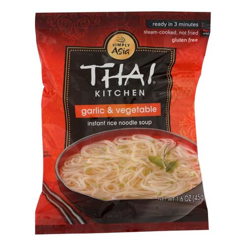 Thai Kitchen Instant Rice Noodle Soup - Garlic And Vegetable - Mild - 1.6 Oz - Case Of 6 - 737628030002