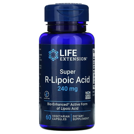 Life Extension - Super R-Lipoic Acid 240 mg. - 60 Vegetarian Capsules - 737870120865