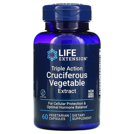 Triple Action Cruciferous Vegetable Extract 60 Vegetarian Capsules Life Extension - 737870146865