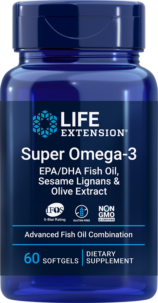 Life Extension Omega Foundations Super Omega-3 EPA/DHA with Sesame Lignans & Olive Extract Softgels, 60 Ct - 737870198369