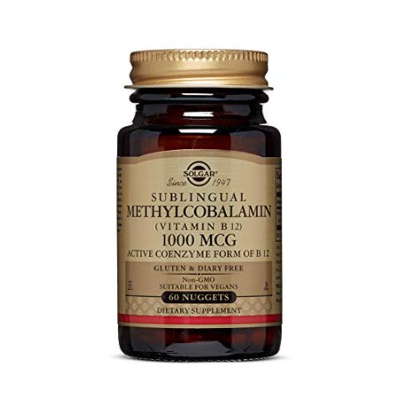 Solgar Methylcobalamin (Vitamin B12) 1000 mcg 60 Nuggets - Supports Energy Metabolism - Body-Ready Active Form of Vitamin B12 - Vitamin B - Non GMO Vegan Gluten & Dairy Free Kosher - 60 Servings - 737932146949