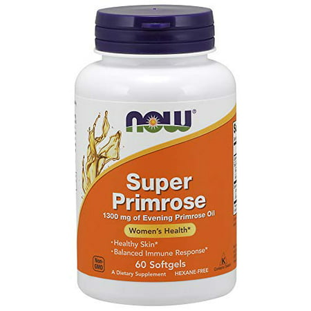 NOW Supplements Super Primrose 1300 mg with Naturally Occurring GLA (Gamma-Linolenic Acid) 60 Softgels - 737932147366