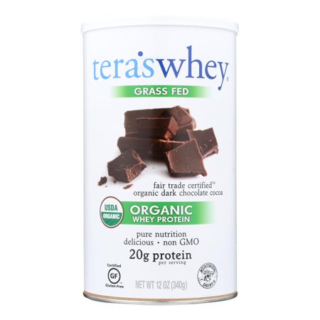 Teras Whey Protein Powder - Whey - Organic - Fair Trade Certified Dark Chocolate Cocoa - 12 oz - 738324204636