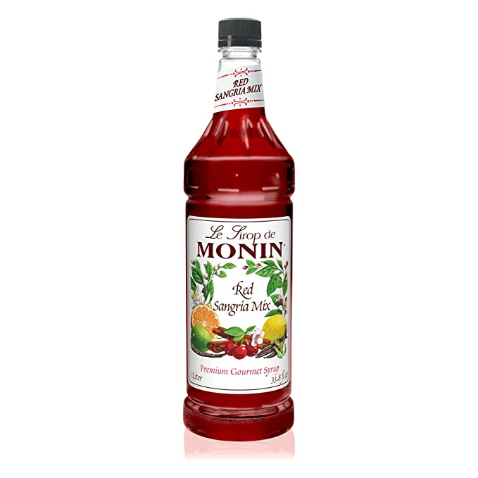 Monin Flavored Syrup, Red Sangria Mix, 33.8-Ounce Plastic Bottle (1 liter) - 738337061127