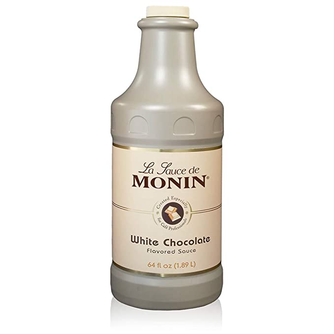  Monin - Gourmet White Chocolate Sauce, Creamy and Buttery, Great for Desserts, Coffee, and Snacks, Gluten-Free, Non-GMO (64 Ounce)  - 738337882548