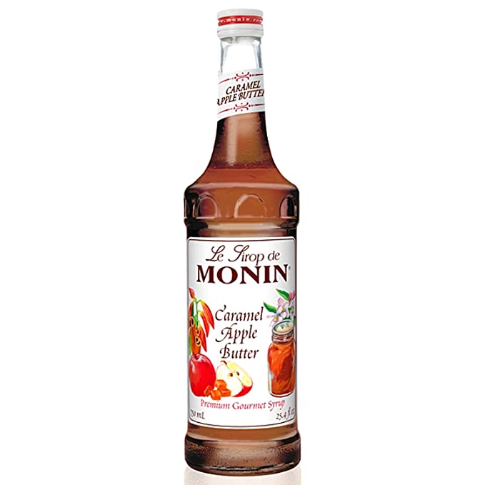  Monin - Caramel Apple Butter Syrup, Buttery Caramel and Cooked Apple Flavor, Natural Flavors, Great for Hot Lattes, Ciders, and Seasonal Cocktails, Non-GMO, Gluten-Free (750 ml)  - 738337889622