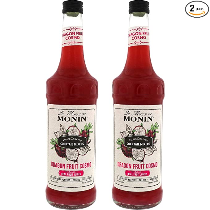  Monin - HomeCrafted Dragon Fruit Cosmo Cocktail Mix, Ready-to-Use Drink Mixer, Strawberry & Pear Blend, Made with Natural Flavors & Real Fruit Juice, DIY Cocktails, Just Add Vodka (750 ml, 2-Pack)  - 738337892264