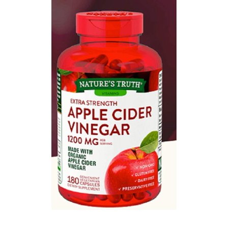 Organic Apple Cider Vinegar Extra Strength Quick Release 1200 MG Gluten Free,, Non -GMO, - 180 Vegetarian Capsules - 738517667132