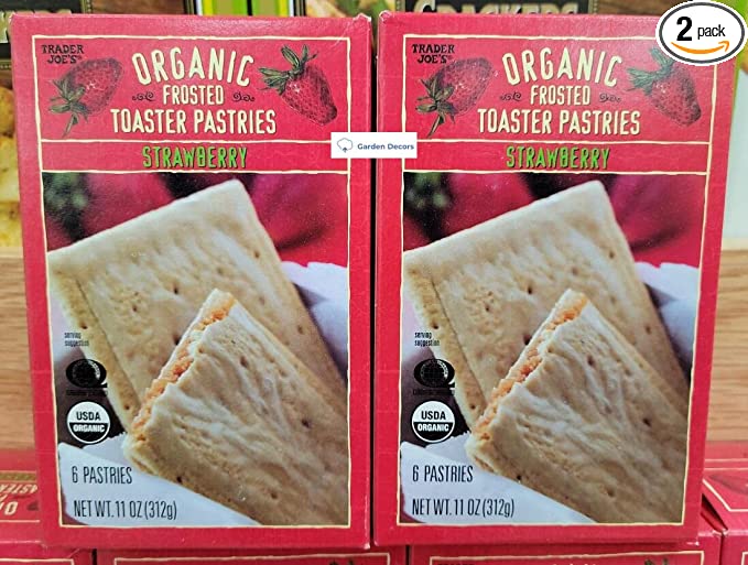  Trader Joe’s Organic Frosted Toaster Pastries Strawberry 11oz 312g (Two Boxes) - 738577884067