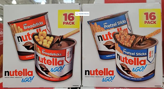 Nutella and Go Spread with Breadsticks & Spread with Pretzel Sticks 16 Pack (Two Boxes) - 738577885743