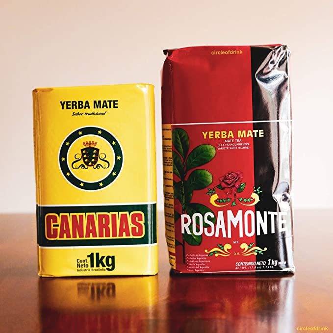  Circle of Drink - 2kg Yerba Mate Combo - Rosamonte Yerba Mate 1kg and Canarias Traditional Yerba Mate 1kg  - 738582008311