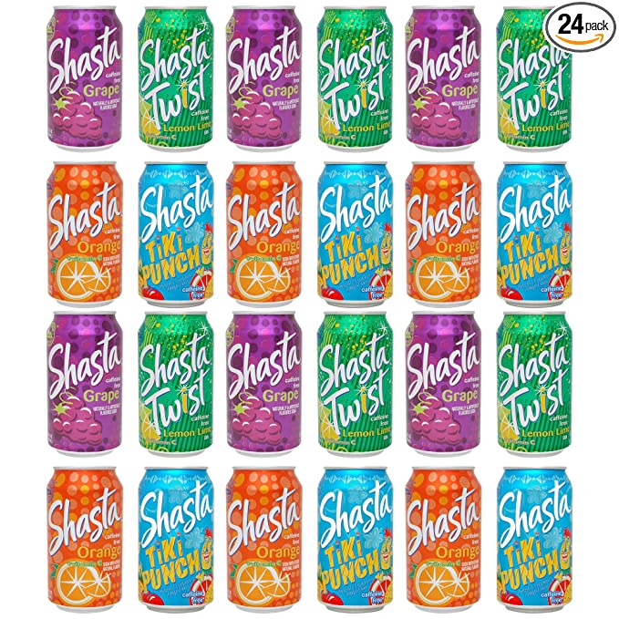  [Case of 24] Shasta Variety Pack (Twist, Grape, Orange, Tiki Punch)  - 738705029438