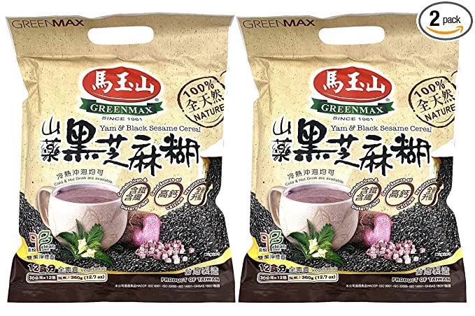  [Pack of 2] [Free Measuring Spoon] Greenmax (馬玉山) 14 Serving Per Pack (Yam & Black Sesame 山藥黑芝麻糊)  - 738705033206