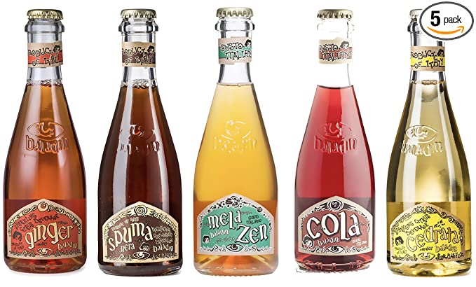  [Pack of 5] Baladin Italian Soft Drink / Soda Variety Pack (Cola, Cedrata, Mela Zen, Ginger, Spuma Nero) - 11.15 Fl Oz  - 738705033930