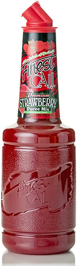  Finest Call Premium Strawberry Puree Drink Mix, 1 Liter Bottle (33.8 Fl Oz), Individually Boxed  - 070491015142