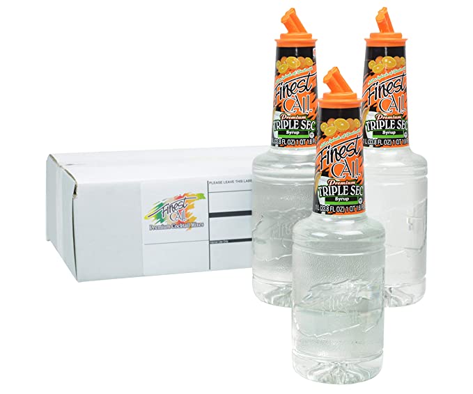 Finest Call Premium Triple Sec Syrup Drink Mix, 1 Liter Bottle (33.8 Fl Oz), Pack of 3 - 739532679766