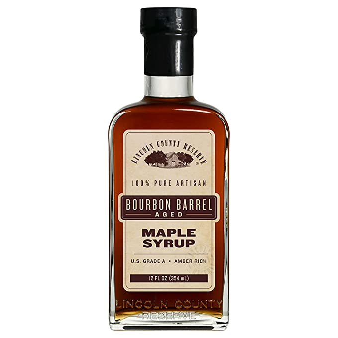Lincoln County Reserve Bourbon Barrel Aged Maple Syrup, Grade A Amber Rich Taste, Gluten-Free -12FL OZ - 740235304091