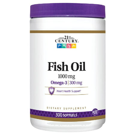 21st Century Omega-3 Fish Oil Softgels 1000 mg 300 Count - 740985229217