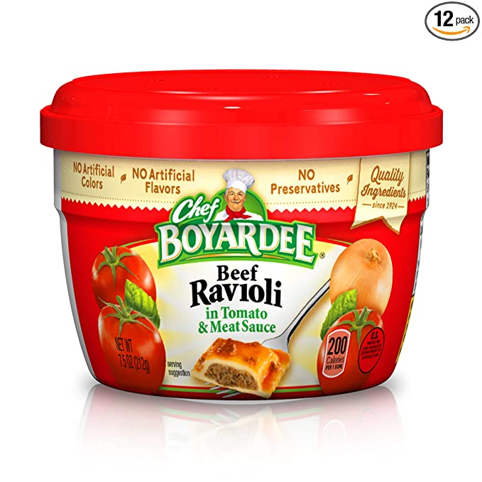  Chef Boyardee Beef in Tomato & Meat Sauce Ravioli, 7.5 Oz. (Pack of 12)  - 783759656673