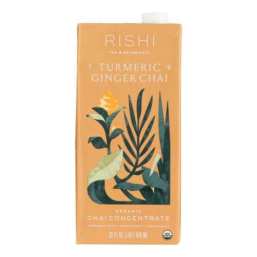 Rishi - Tea Concentrate - Turmeric Ginger Chai - Case Of 12 - 32 Fl Oz. - turmeric