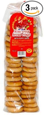  Mini Sushki / Tea Bread With Poppy Seeds (Mini-Crisp Bread Rings) Pack of 3  - 741435949242