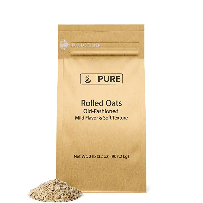 Pure Original Ingredients Rolled Oats (2 lb) Old Fashioned, Mild Flavor, Soft Texture, Resealable Packaging - 742309352458
