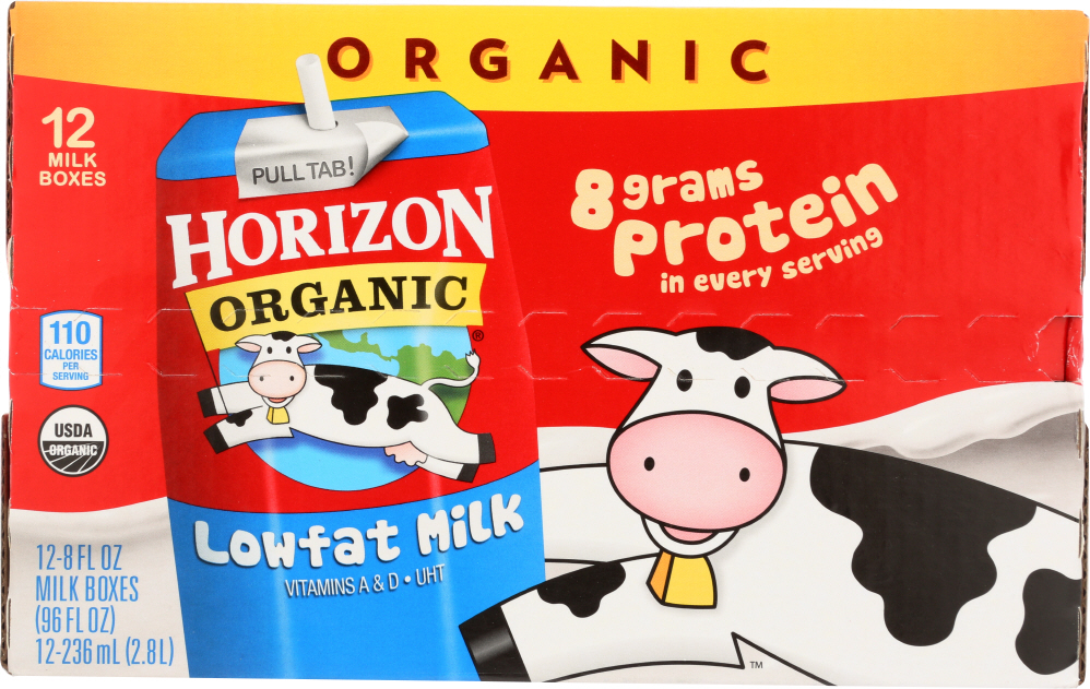 HORIZON: Organic Lowfat Milk, 12 Count - 0742365004346