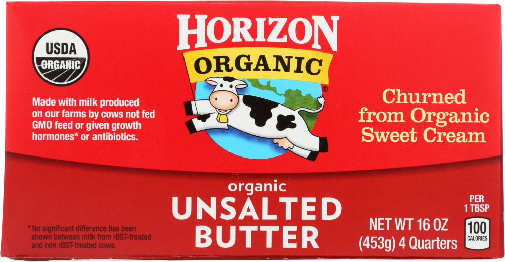 HORIZON: Organic Unsalted Butter, 16 oz - 0742365416200