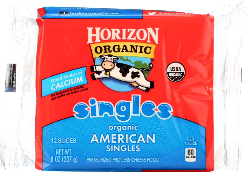 HORIZON: Organic American Cheese Singles 12 slices, 8 oz - 0742365607103