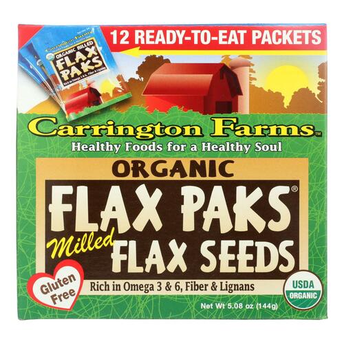 CARRINGTON FARMS: Organic Milled Flax Seeds Pack of 12, 5.08 oz - 0742392710005