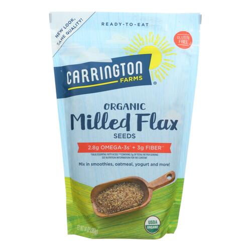 Carrington Farms Organic Milled Flax Seeds - Linaza Molida - Case Of 6 - 14 Oz - 742392730003