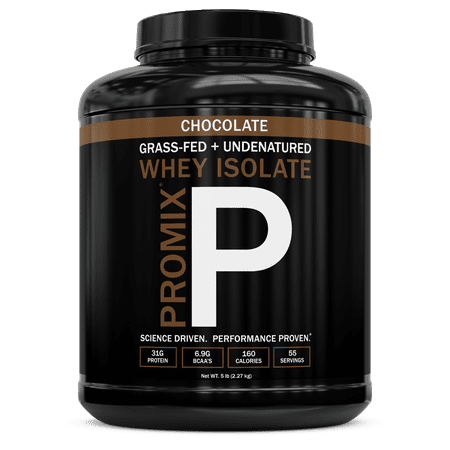ProMix Nutrition Grass Fed Whey Isolate, 30G Protein, BCAA, Cold Processed, Multi-stage Micro-filtration, Easy to Mix, 5 lb, Chocolate Isolate - 742488239250