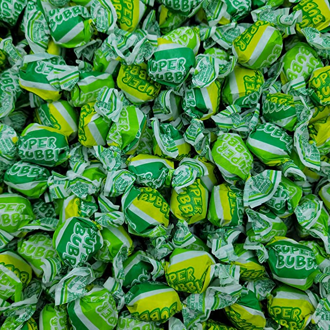  Super Bubble Bubble Gum, Green Apple, Individually Wrapped 32oz bag (2 Pounds)  - 743219103079