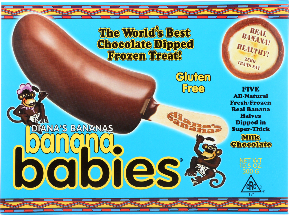DIANA’S BANANAS: Frozen Banana Babies Milk Chocolate, 10.5 oz - 0743490000104