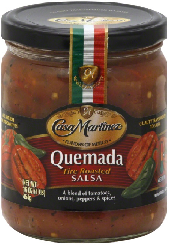 CASA MARTINEZ: Quemada Fire Roasted Salsa, 16 oz - 0743958001803